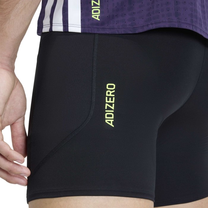 adidas Adizero Mens 7 Inch Running Short Tights with Pockets - Black - image 4