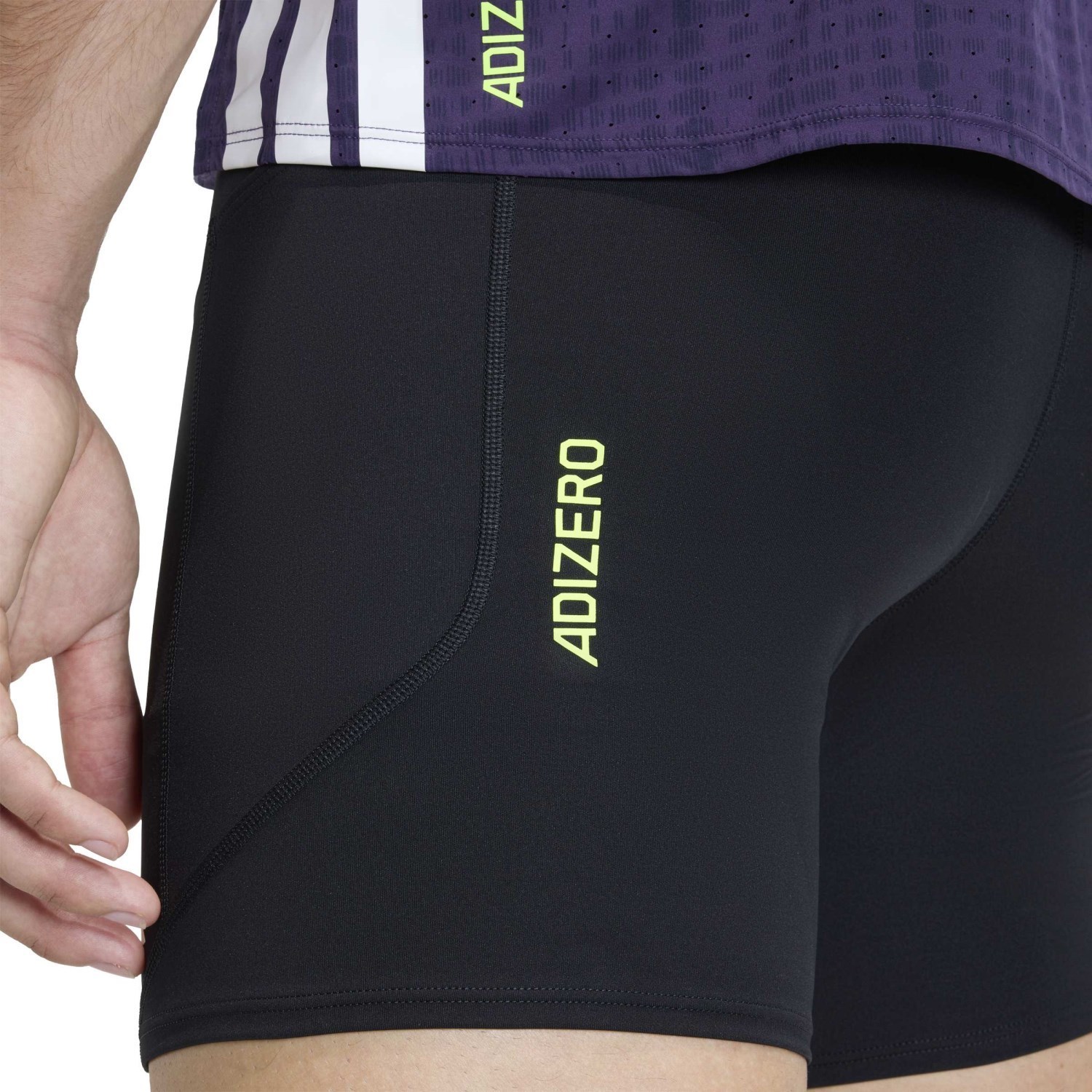 adidas Adizero Mens 7 Inch Running Short Tights with Pockets - Black - image 4