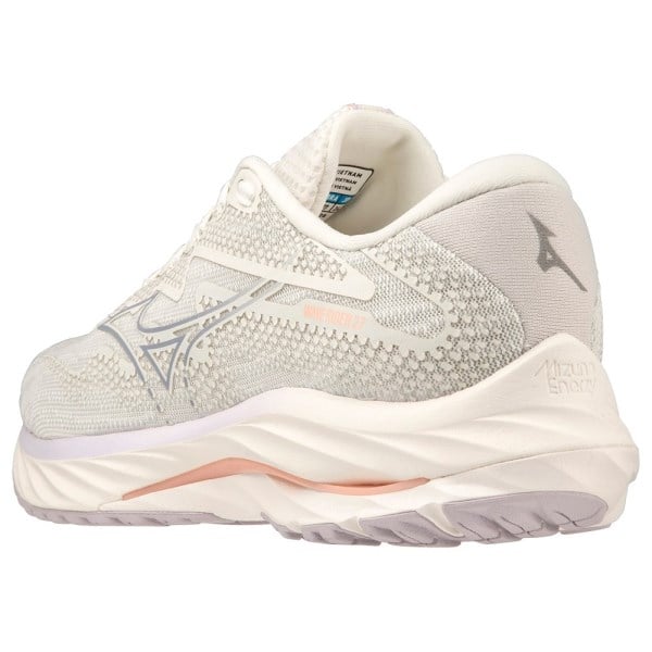 Mizuno Wave Rider 27 - Womens Running Shoes - Snow White/Silver Bullet/Thistle