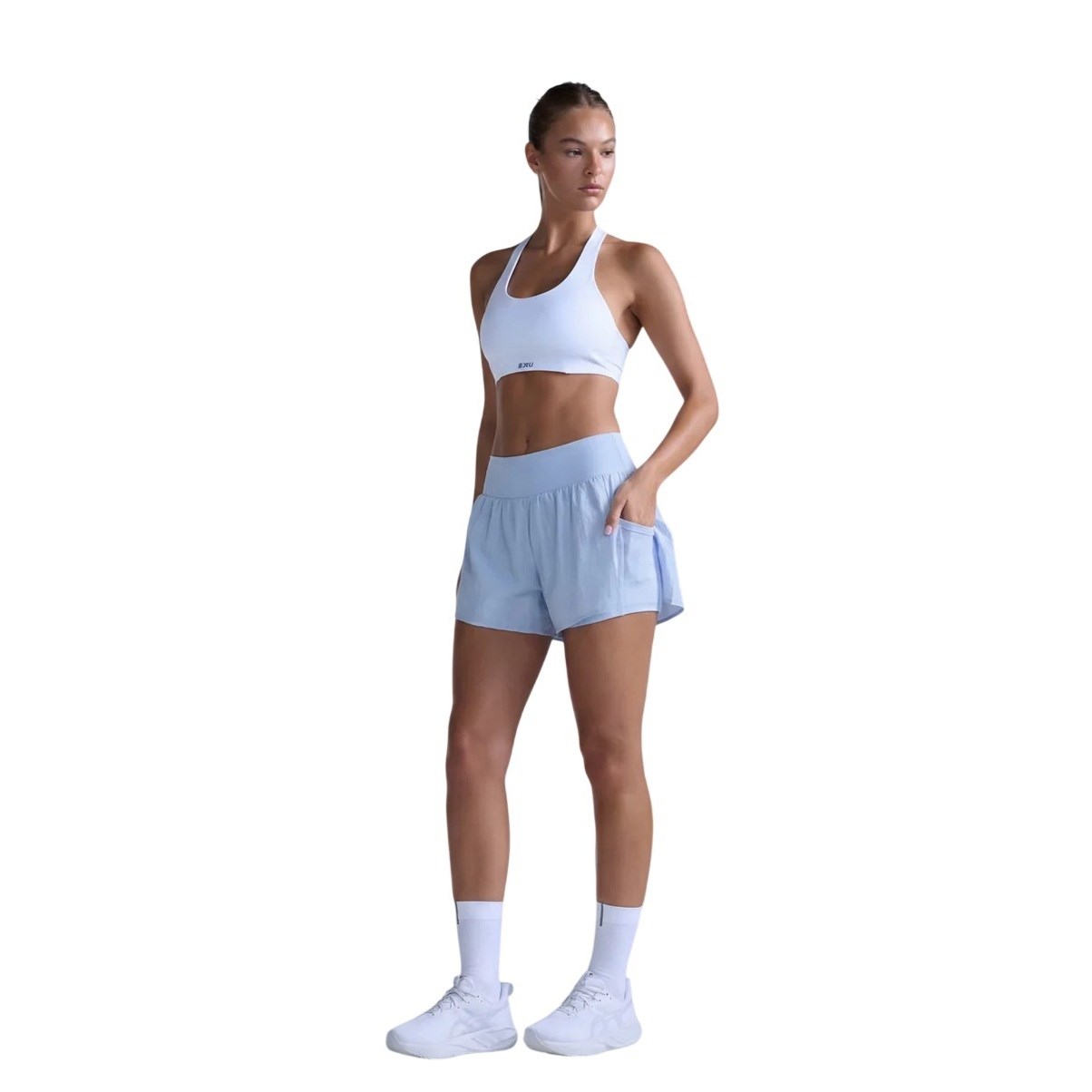 2XU Womens Aero Hi-Rise 2-in-1 3in Shorts - Bay/Bay Reflective - image 4