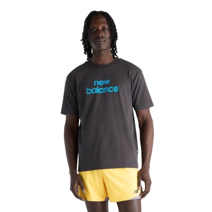 New Balance Nocturnal Run Energy Mens Performance T-Shirt - Black Cement
