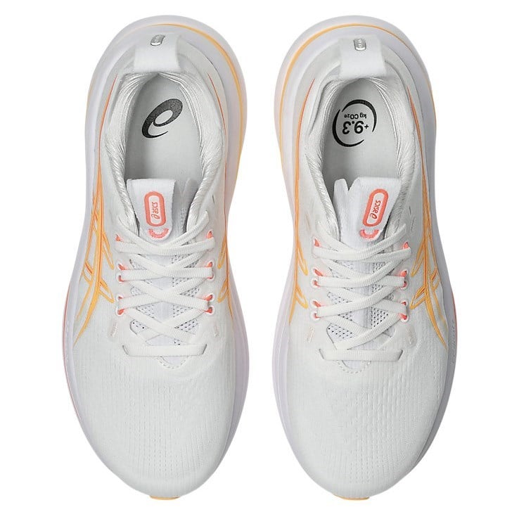 Asics Gel Nimbus 28 - Womens Running Shoes - White/Coral Sun - image 3