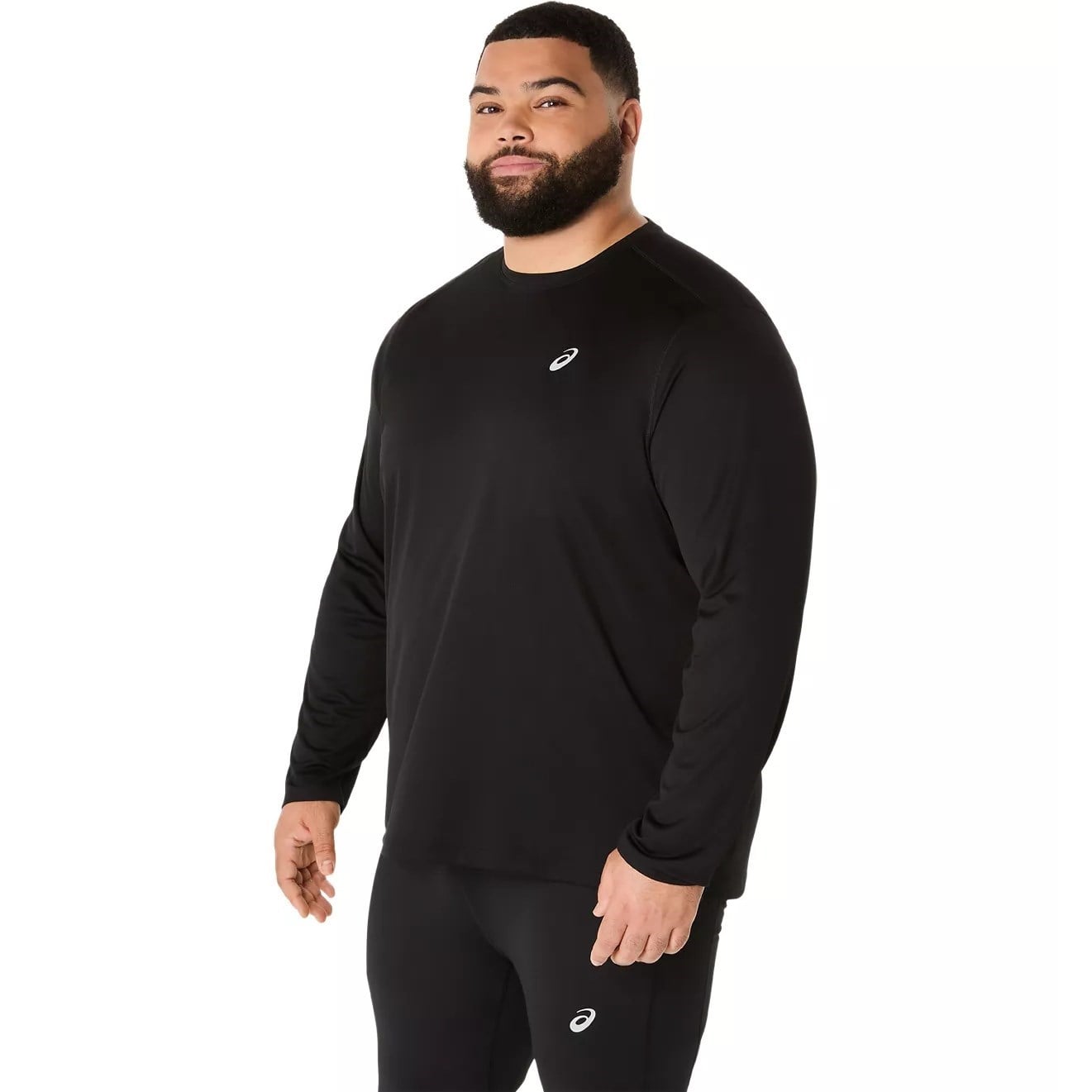 Asics Silver Mens Long Sleeve Top - Performance Black