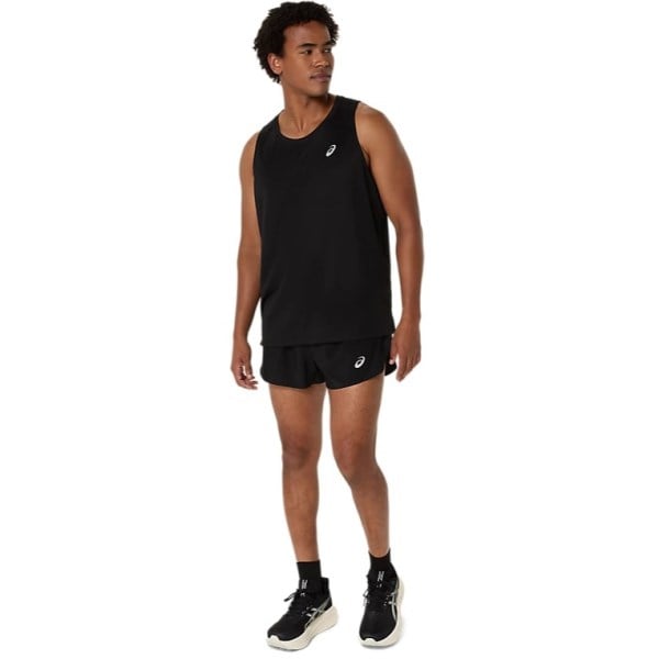 Asics Silver Split 2.5 Inch Mens Running Shorts - Performance Black
