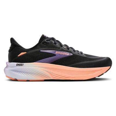 Brooks Ghost 18 - Womens Running Shoes - Black/Mulled Grape/Peach
