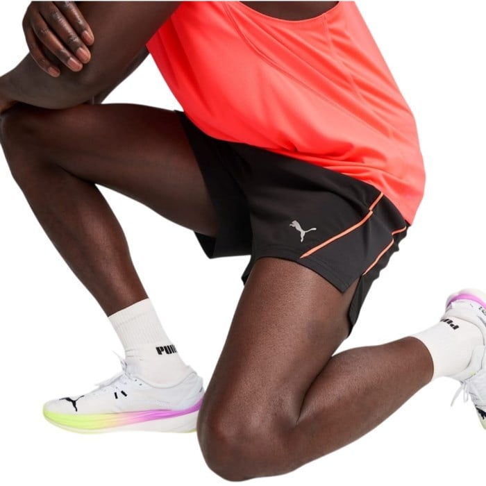 Puma Velocity 5 Inch Mens Running Shorts - Black/Glowing Red