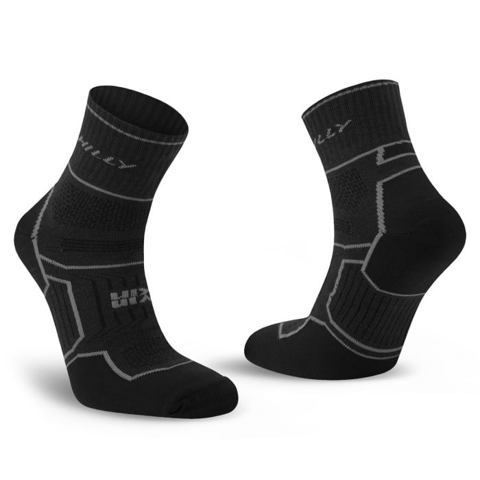 Hilly Twin Skin Anklet - Anti-Blister Running Socks  (Unisex) - Black/Anthracite