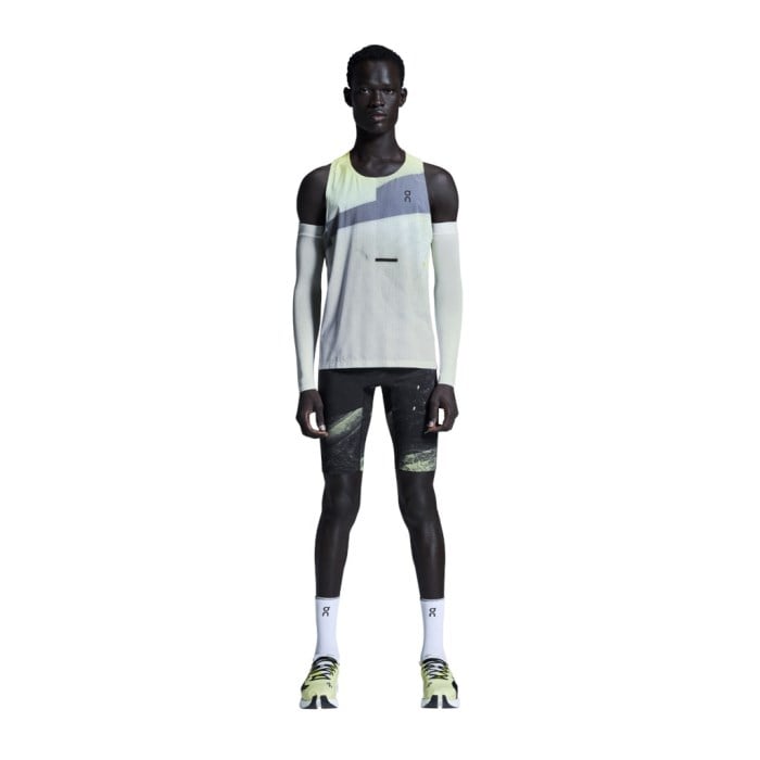 On Mens Race Singlet - Limelight/Glacier