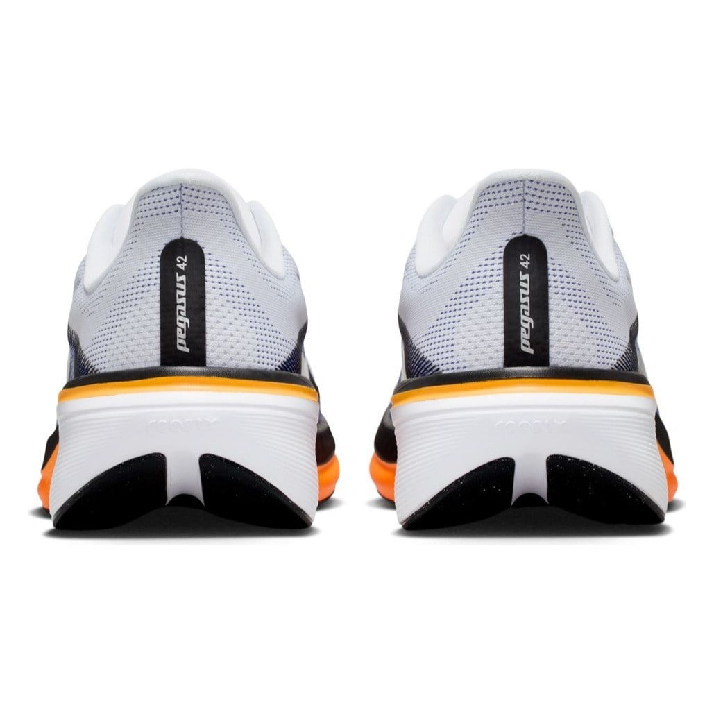 Nike Pegasus 42 - Mens Running Shoes - White/Metallic Silver/Lapis/Total Orange