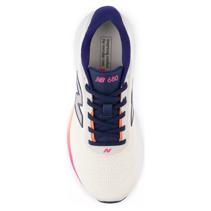 New Balance 680v9 - Womens Running Shoes - Sea Salt/Tangerine/Pink Heat