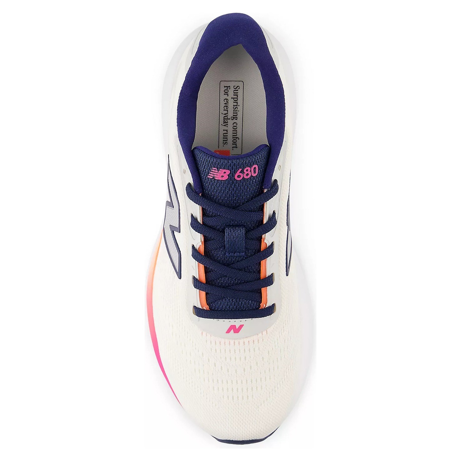 New Balance 680v9 - Womens Running Shoes - Sea Salt/Tangerine/Pink Heat