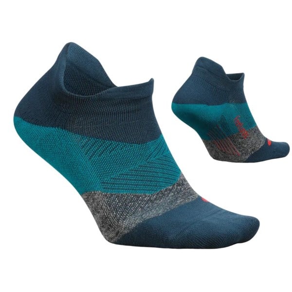Feetures Elite Light Cushion No Show Tab Running Socks - Trek Teal