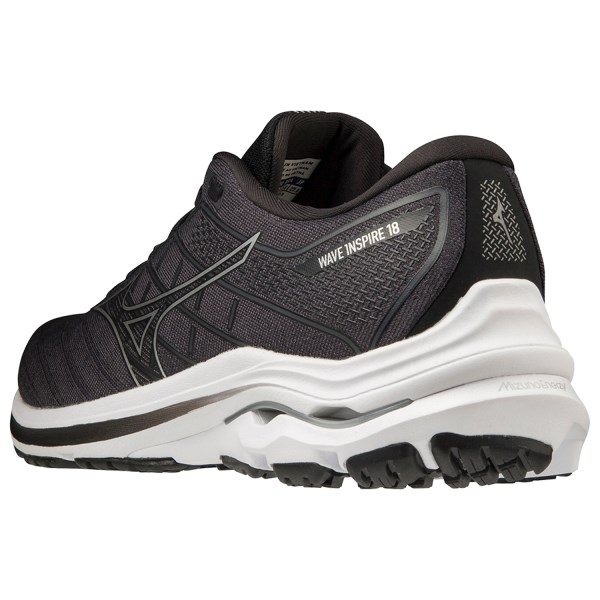 Mizuno Wave Inspire 18 - Mens Running Shoes - Smoke Black/Silver/Ebony