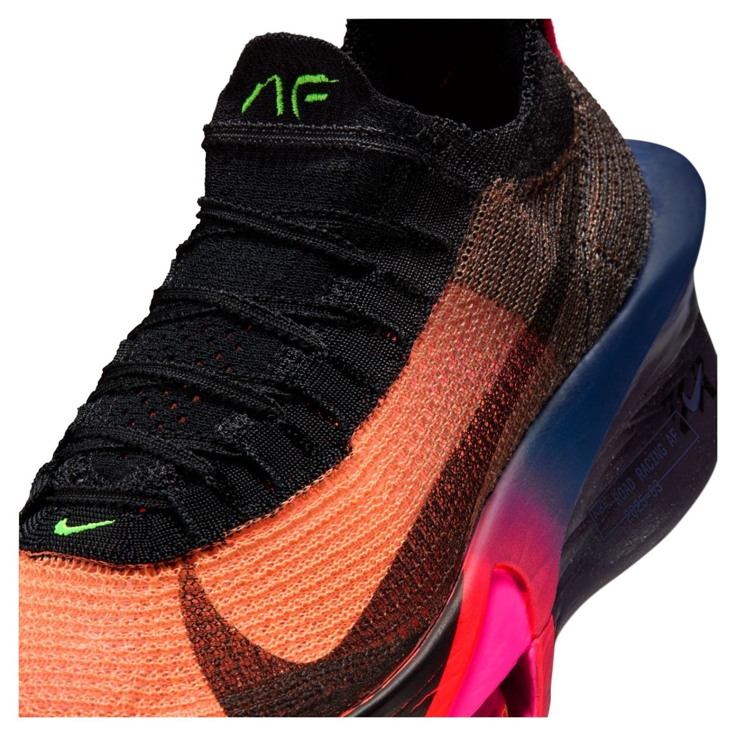 Nike Air Zoom Alphafly 3 GLAM - Womens Racing Shoes - Orange Pulse/Black/Purple Dynasty