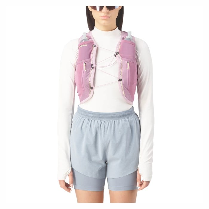 Salomon Active Skin 12 Set Hydration Womens Vest + Flasks - Dawn Pink/Dusky Orchid/Butterfly - image 3