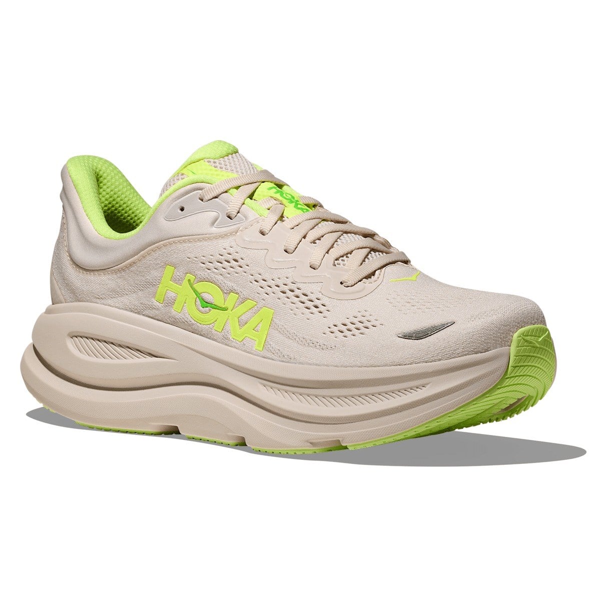 Hoka Bondi 9 - Mens Running Shoes - Grout/Neon Yuzu