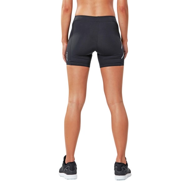 2XU 5 Inch Womens Compression Shorts - Black/Silver