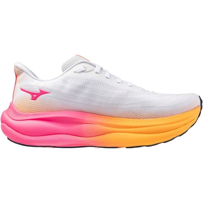 Mizuno Wave Sky 9 Hanabi - Unisex Running Shoes - White/Tang Orange/Pink Tetra