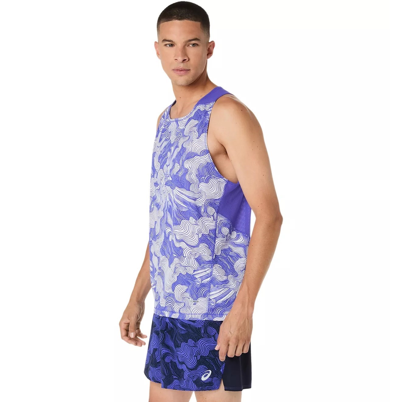 Asics Mens FujiTrail Run Singlet - Cobalt Burst/Cream