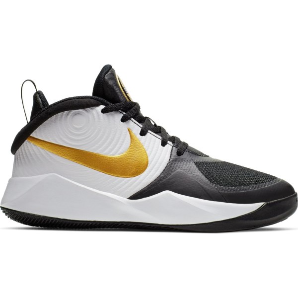 Nike Team Hustle D 9 GS - Kids Basketball Shoes - Black/Metallic Gold/White