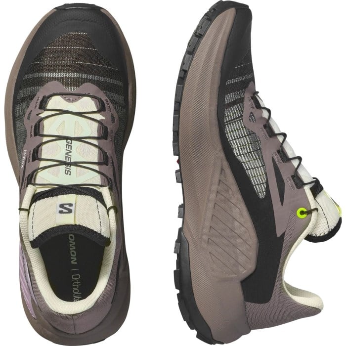 Salomon Genesis - Womens Trail Running Shoes - Iron/Vanilla/Cyclamen