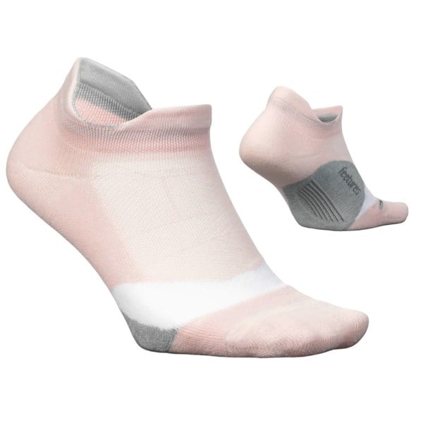 Feetures Elite Light Cushion No Show Tab Running Socks - Pop Off Peach