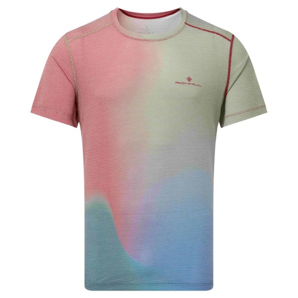 Ronhill Tech Golden Hour Mens Running T-Shirt - Jam/Deep Lagoon Merge
