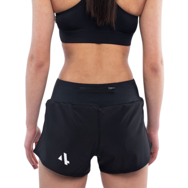 Sub4 Fast Split Womens Running Shorts Zip Pocket - Black