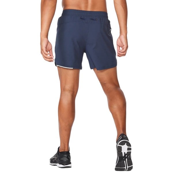 2XU Aero 5 Inch Mens Running Shorts - Midnight/Silver Reflective