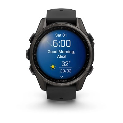 Garmin Fenix 8 43mm Premium Multisport Smartwatch - Sapphire/Carbon Grey DLC Titanium with