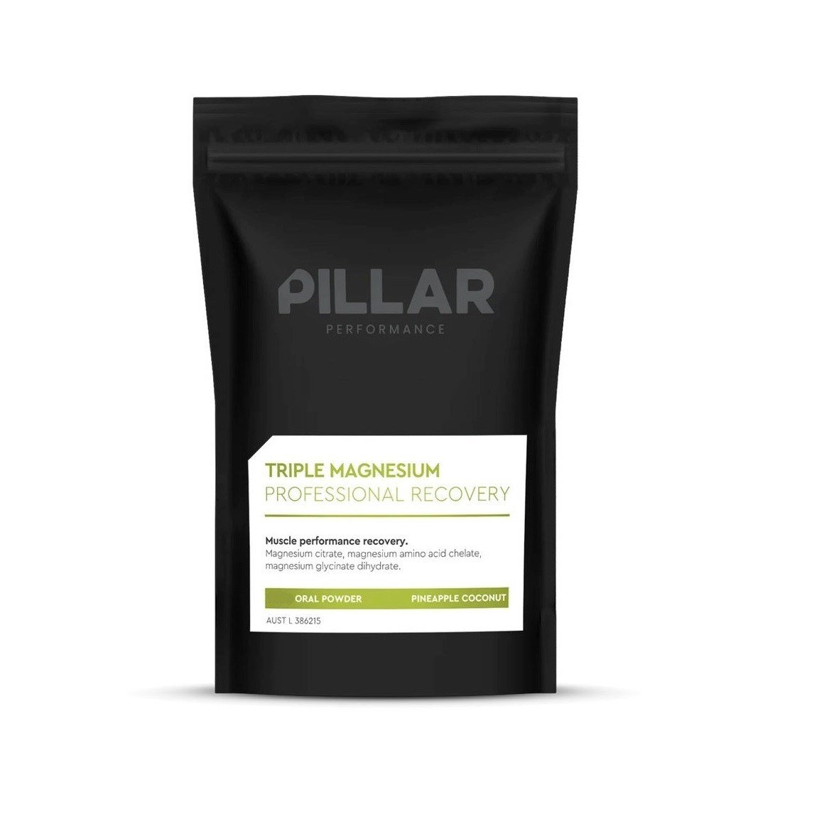 PILLAR Triple Magnesium Professional Recovery Powder - Pineapple Coconut - 400g Pouch Bag