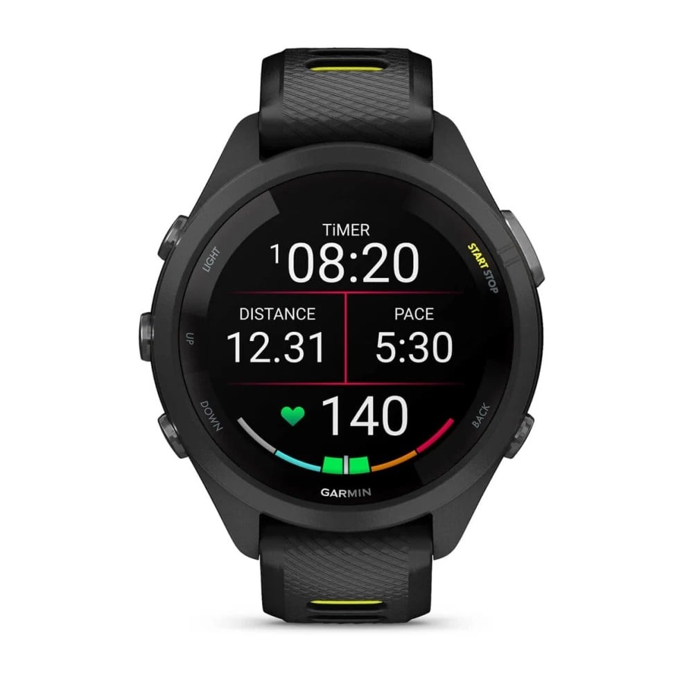Garmin Forerunner 265S - AMOLED GPS Running Smartwatch - Black/Amp Yellow