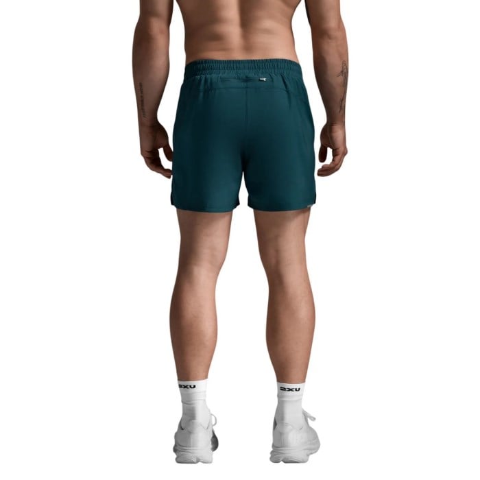 2XU Aero 5 Inch Mens Running Shorts - Dark Moss/Silver Reflective