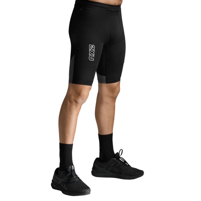 2XU Light Speed React Mens Compression Shorts - Black/White Reflective