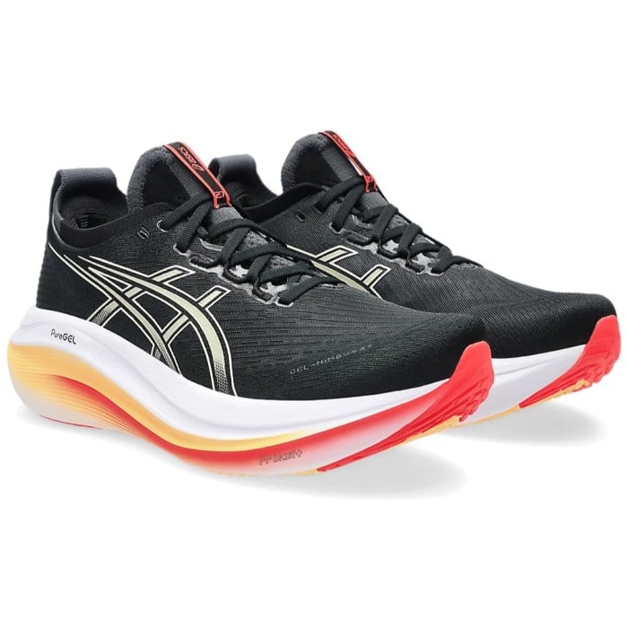 Asics Gel Nimbus 27 - Mens Running Shoes - Black/Khaki
