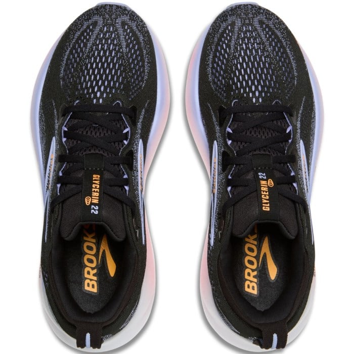 Brooks Glycerin 22 - Womens Running Shoes - Black/Blue Heron/Orange