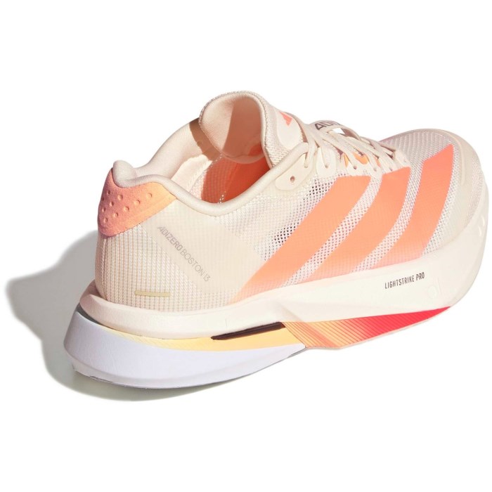 adidas Adizero Boston 13 - Womens Running Shoes - Off White/Beam Orange/Acid Orange