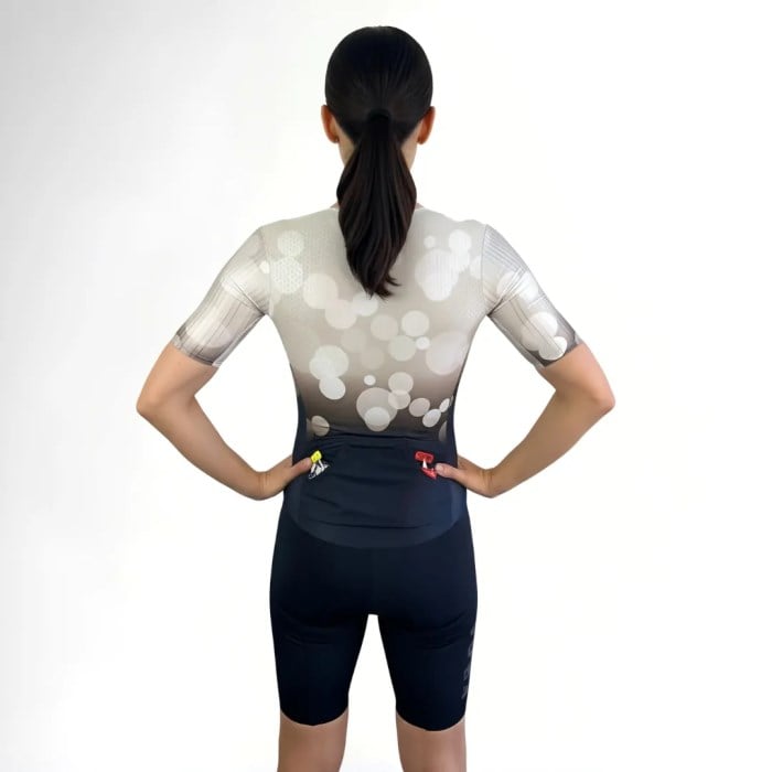 SUB4 Womens Triathlon Seamless Sleeved Speedsuit - Air Graphite