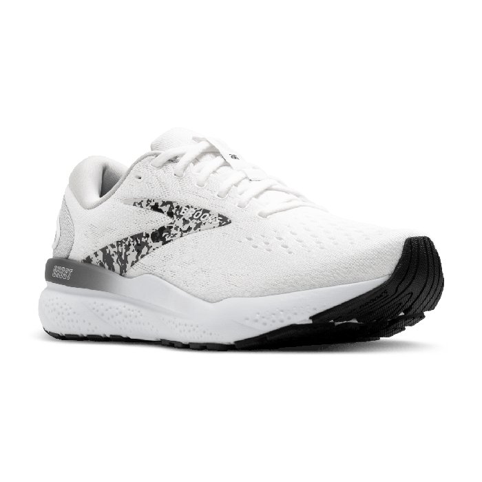 Brooks Ghost 16 - Womens Running Shoes - White/Oyster/Lava