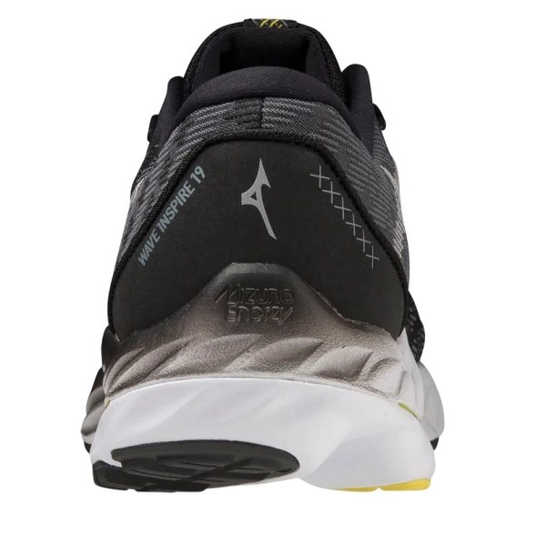 Mizuno Wave Inspire 19 SSW - Mens Running Shoes - Black/Nimbus/Blazing Yellow