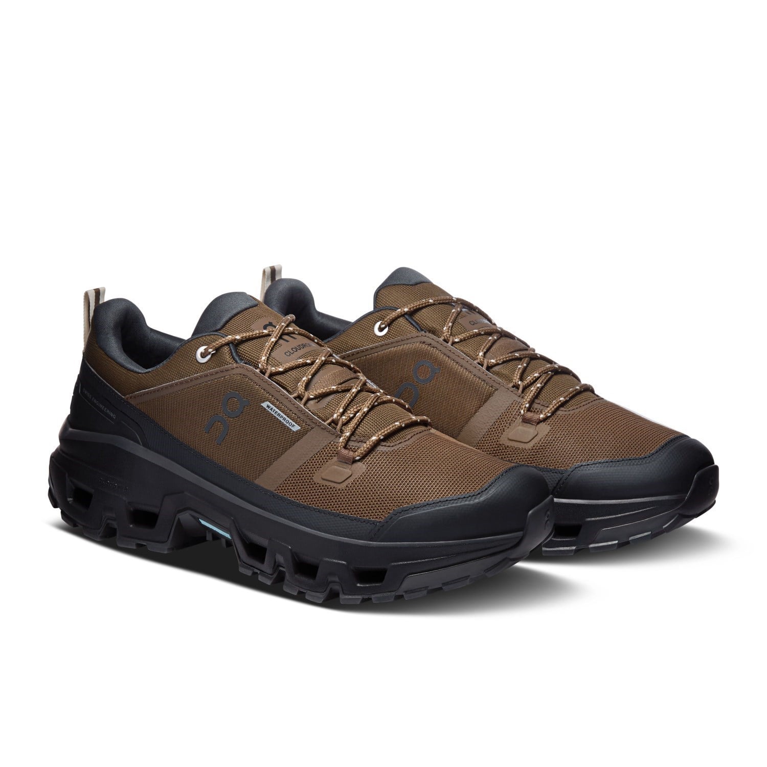 On Cloudrock Low Waterproof - Mens Hiking Shoes - Earth/Black