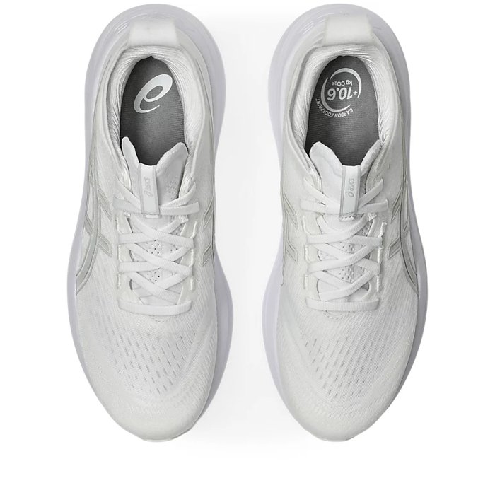 Asics Gel Nimbus 27 - Mens Running Shoes - White/Glacier Grey