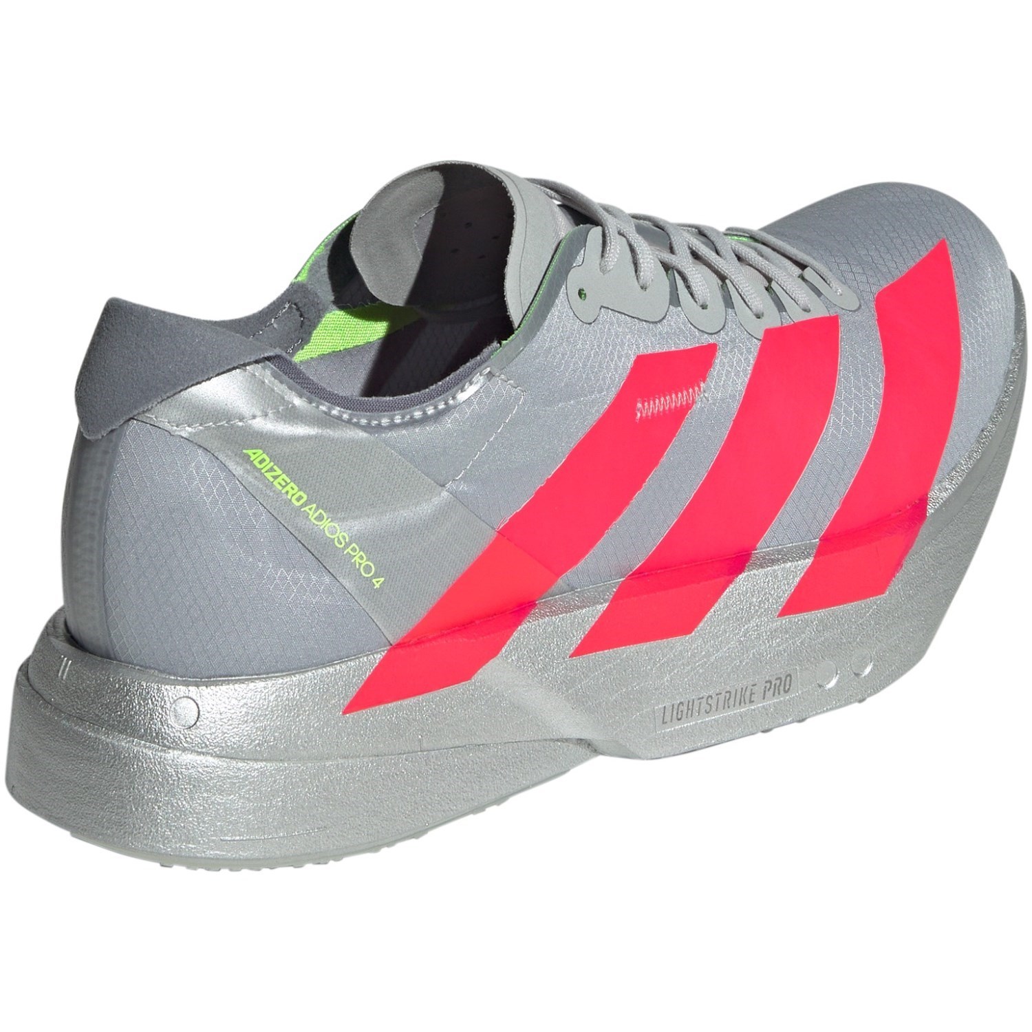 adidas Adizero Adios Pro 4 - Mens Racing Shoes - Silver Metallic/Lucid Red/Grey