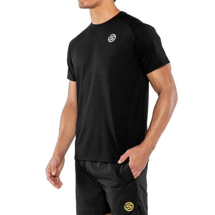 Skins Activewear Mens Raglan Sleeves T-Shirt - Black