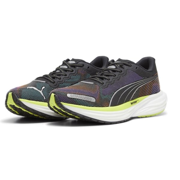 Puma Deviate Nitro 2 Psychedelic Rush - Mens Running Shoes - Black/Lime Pow/White