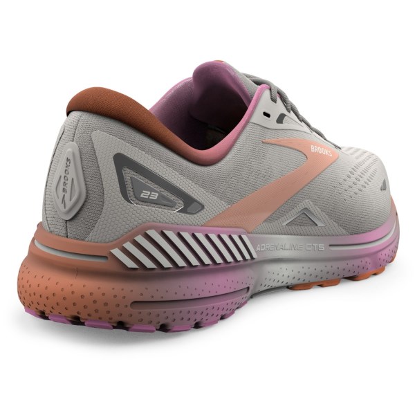 Brooks Adrenaline GTS 23 - Womens Running Shoes - White Sand/Sunset/Fuchsia