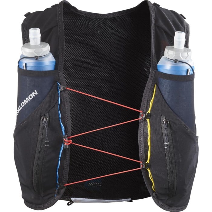 Salomon ADV Skin 12 Set Unisex Trail Running Vest With Flasks - Race Flag - White/Black