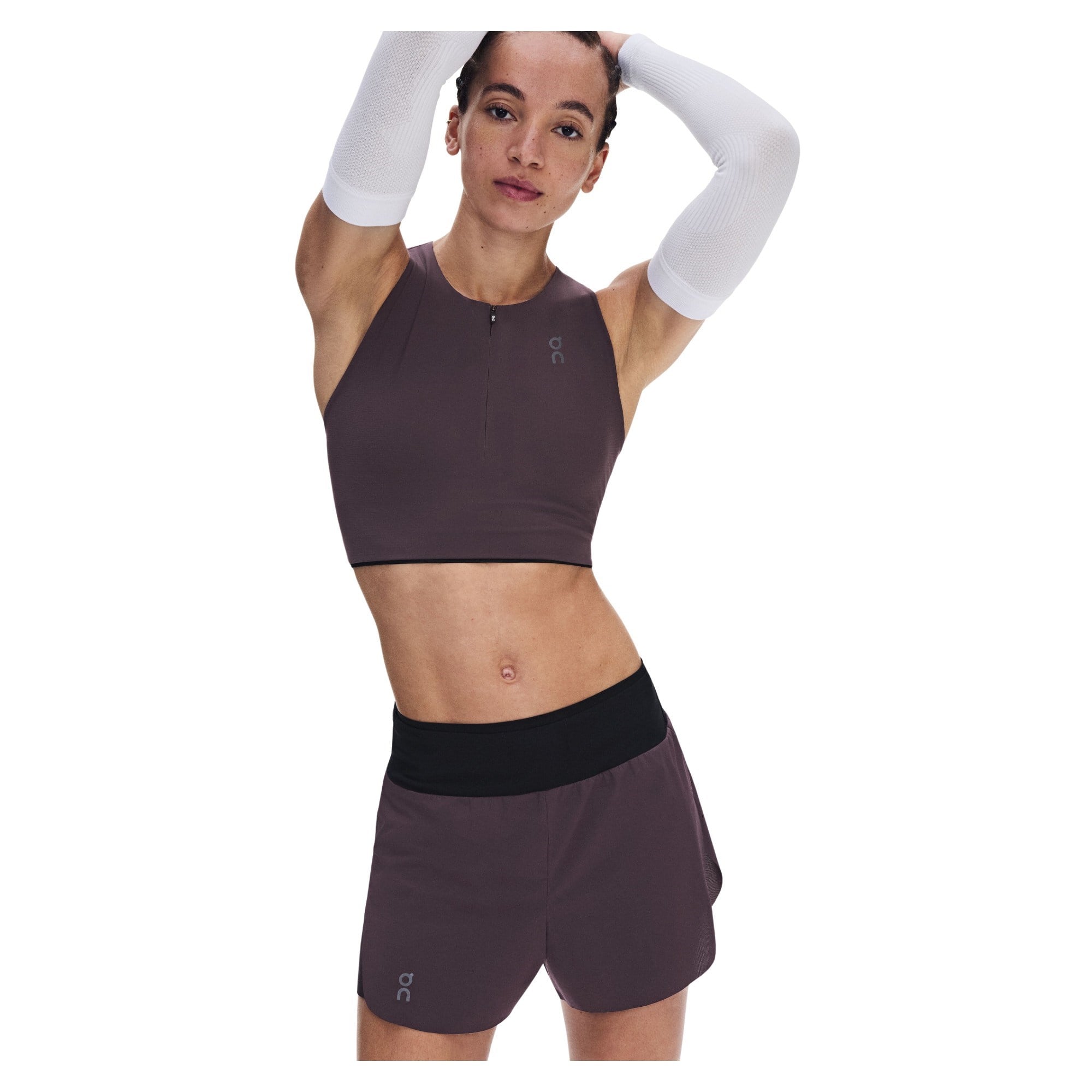 On Zero Womens 2-In-1 Running Shorts - Urchin/Black - image 3