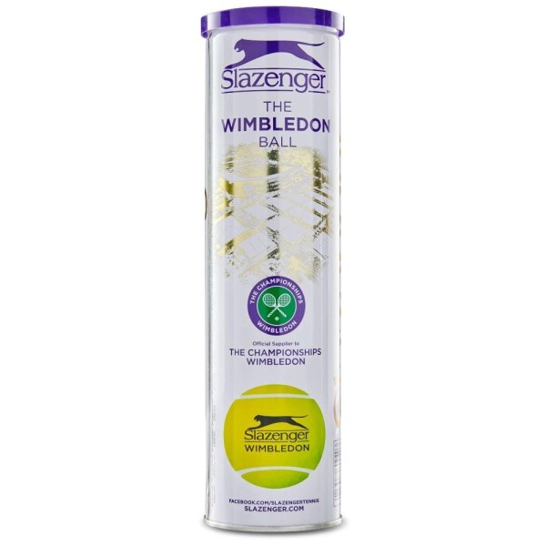 Slazenger Wimbledon Grasscourt Tennis Balls - 4 Ball Can - Yellow