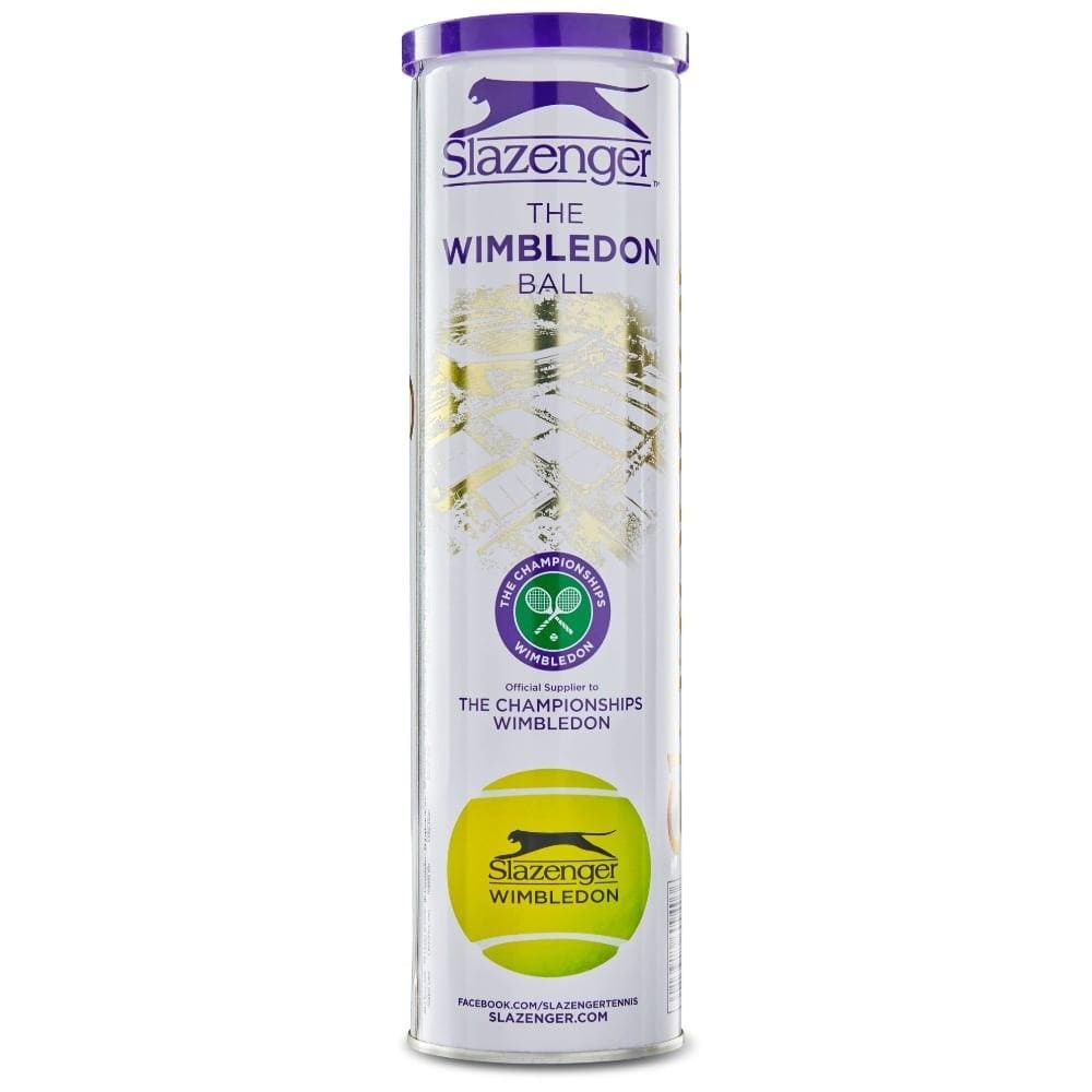 Slazenger Wimbledon Grasscourt Tennis Balls - 4 Ball Can - Yellow